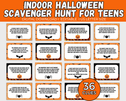 Indoor Halloween Scavenger Hunt for Teens