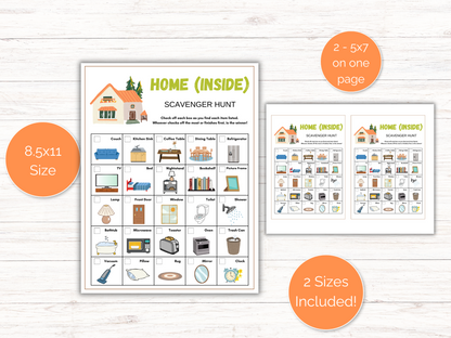 Indoor Home Scavenger Hunt for kids
