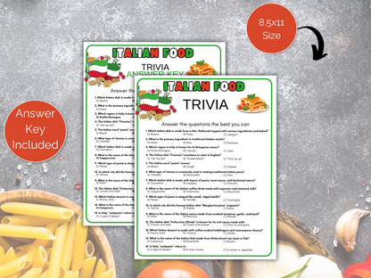 Italian Food Trivia Game