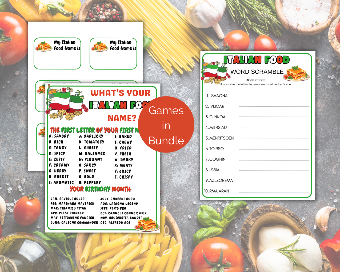 Italian Food Game Bundle