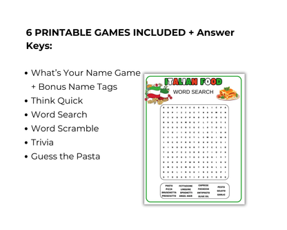 Italian Food Game Bundle