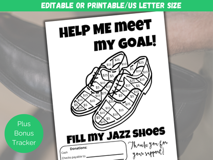 Editable Fill My Jazz Shoes Fundraiser Template