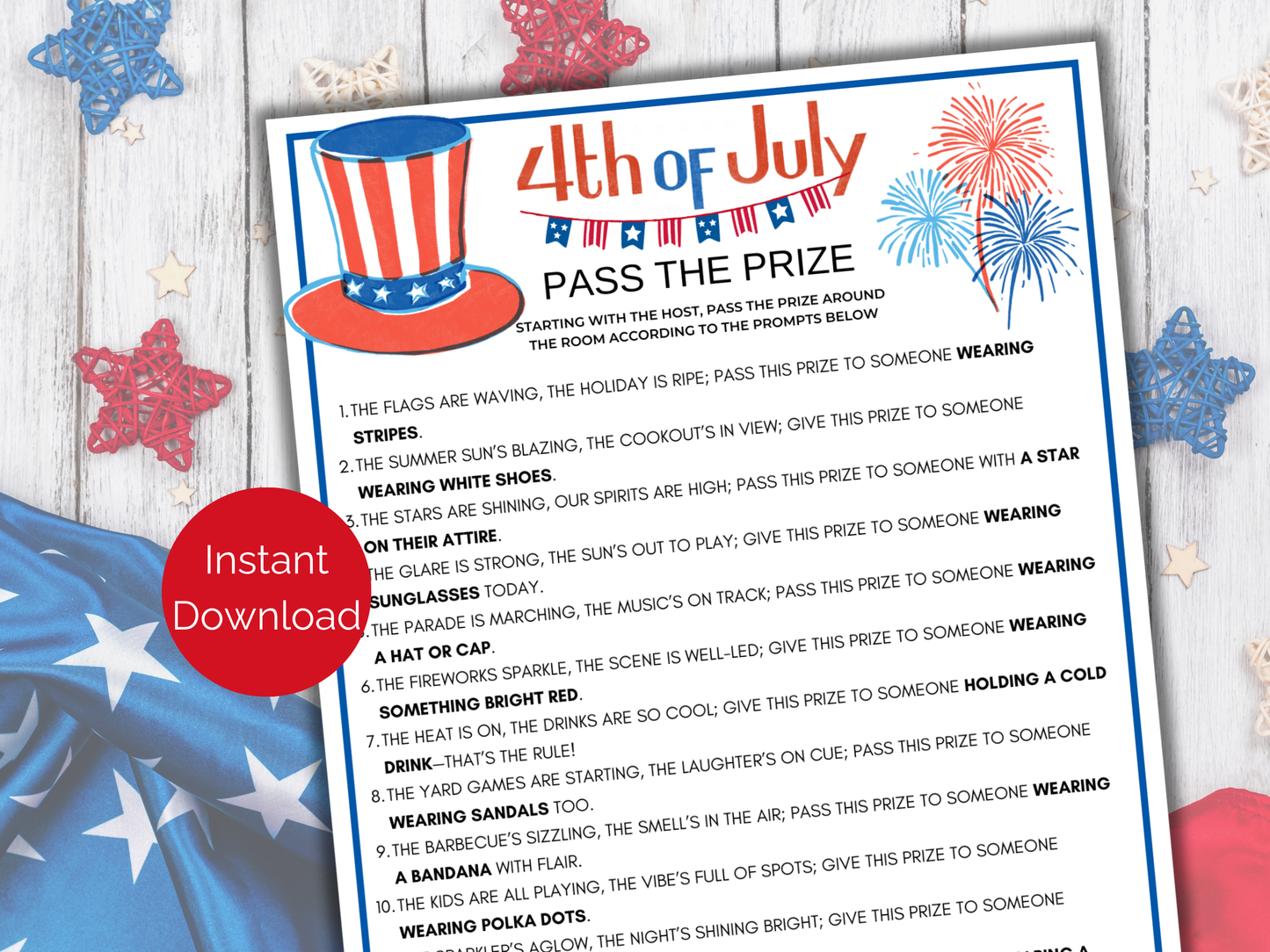 July 4th Pass The Prize