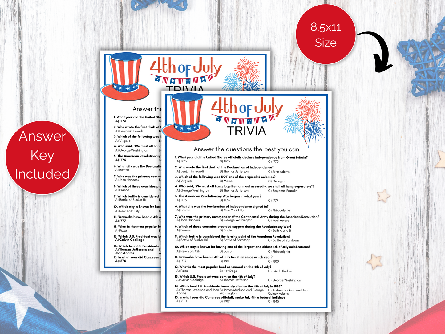 July 4th Trivia Game