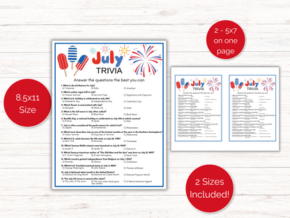July Trivia Game