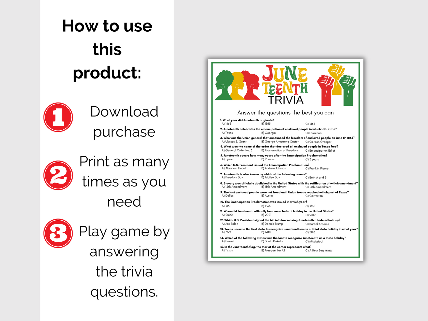 Juneteenth Trivia Game