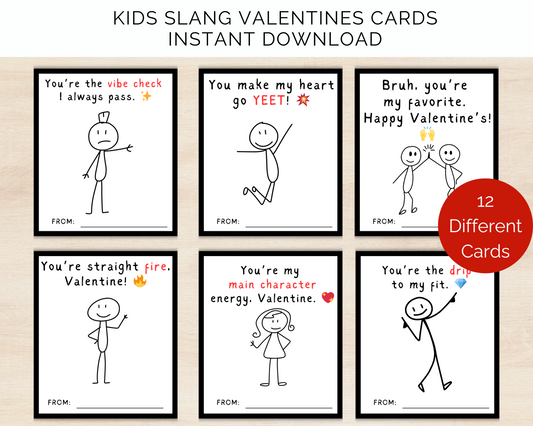 Slang Kids Valentines Day Cards