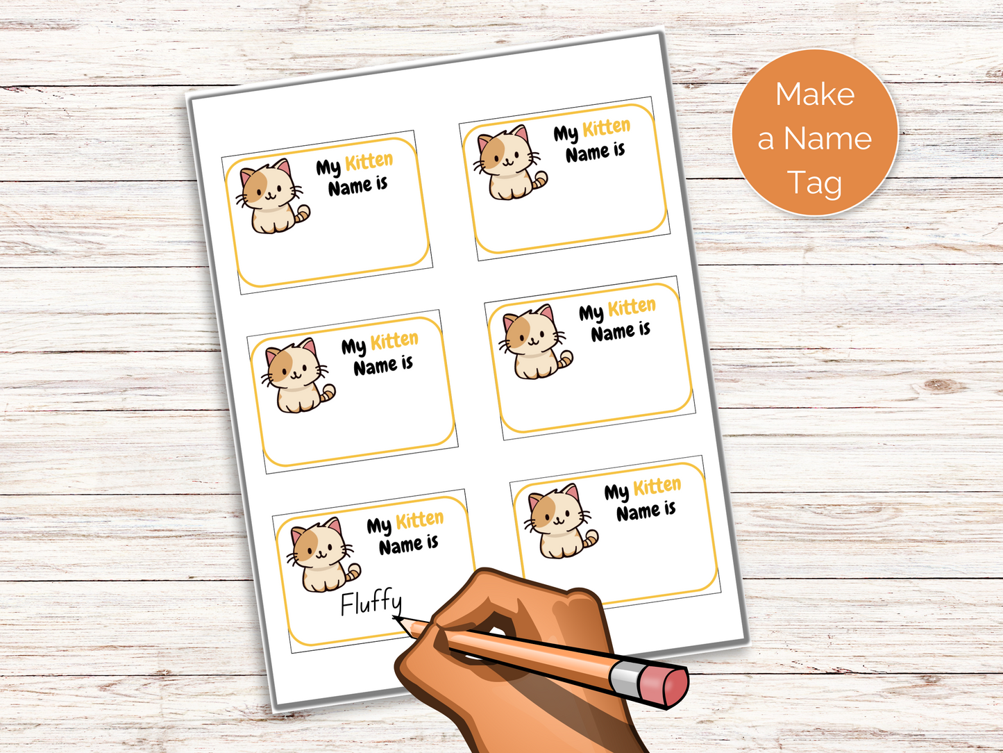 What's Your Kitten Name Game + Name Tags