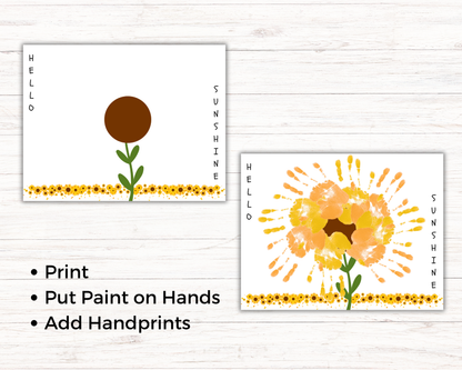 Sunflower Fall Handprint Art