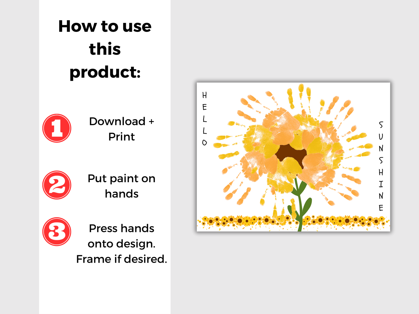 Sunflower Fall Handprint Art