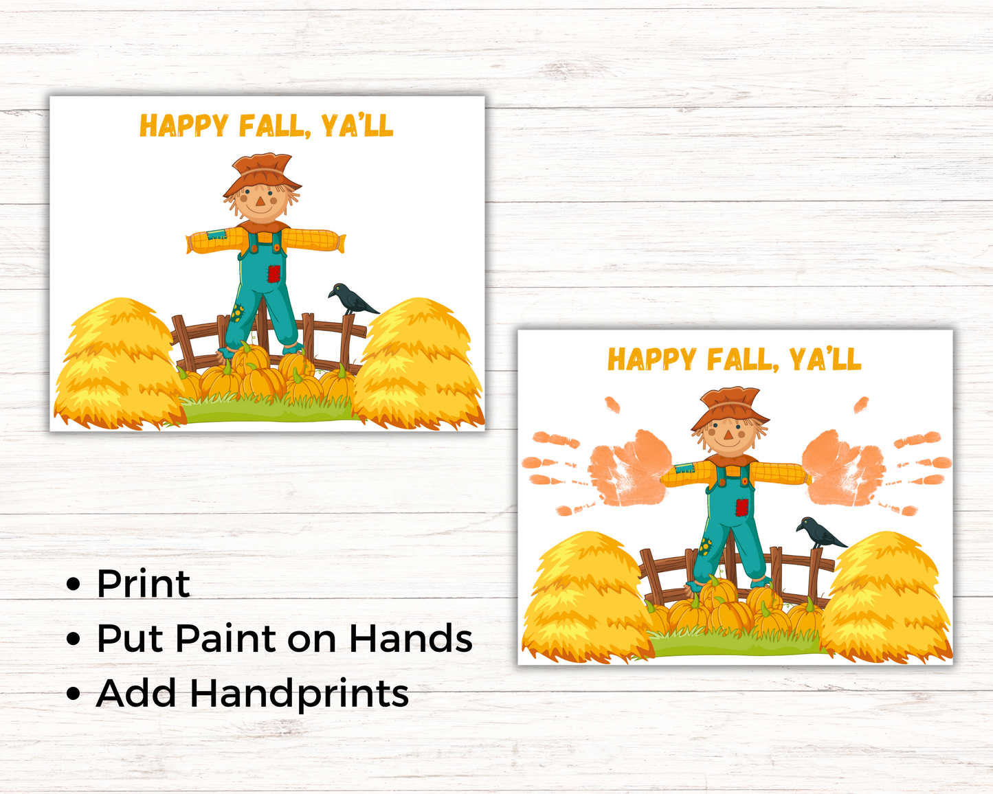 Fall Scarecrow Handprint Art