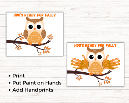 Owl Fall Handprint Art
