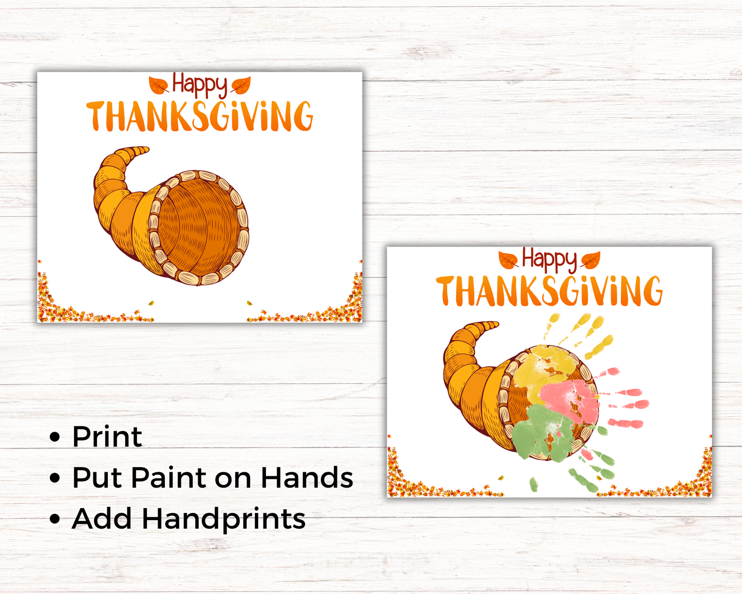 Cornucopia Thanksgiving Handprint Art