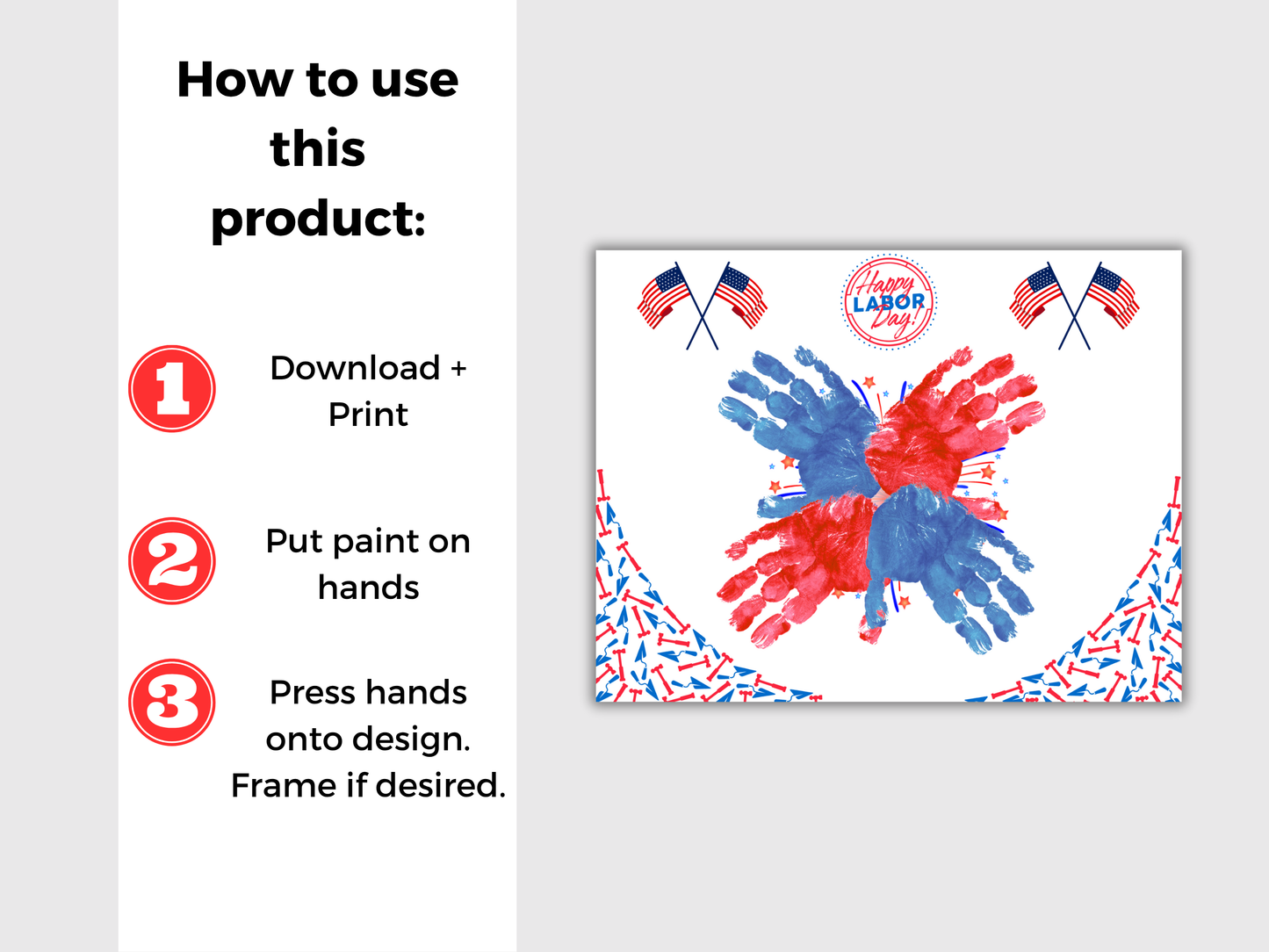 Happy Labor day Handprint Art