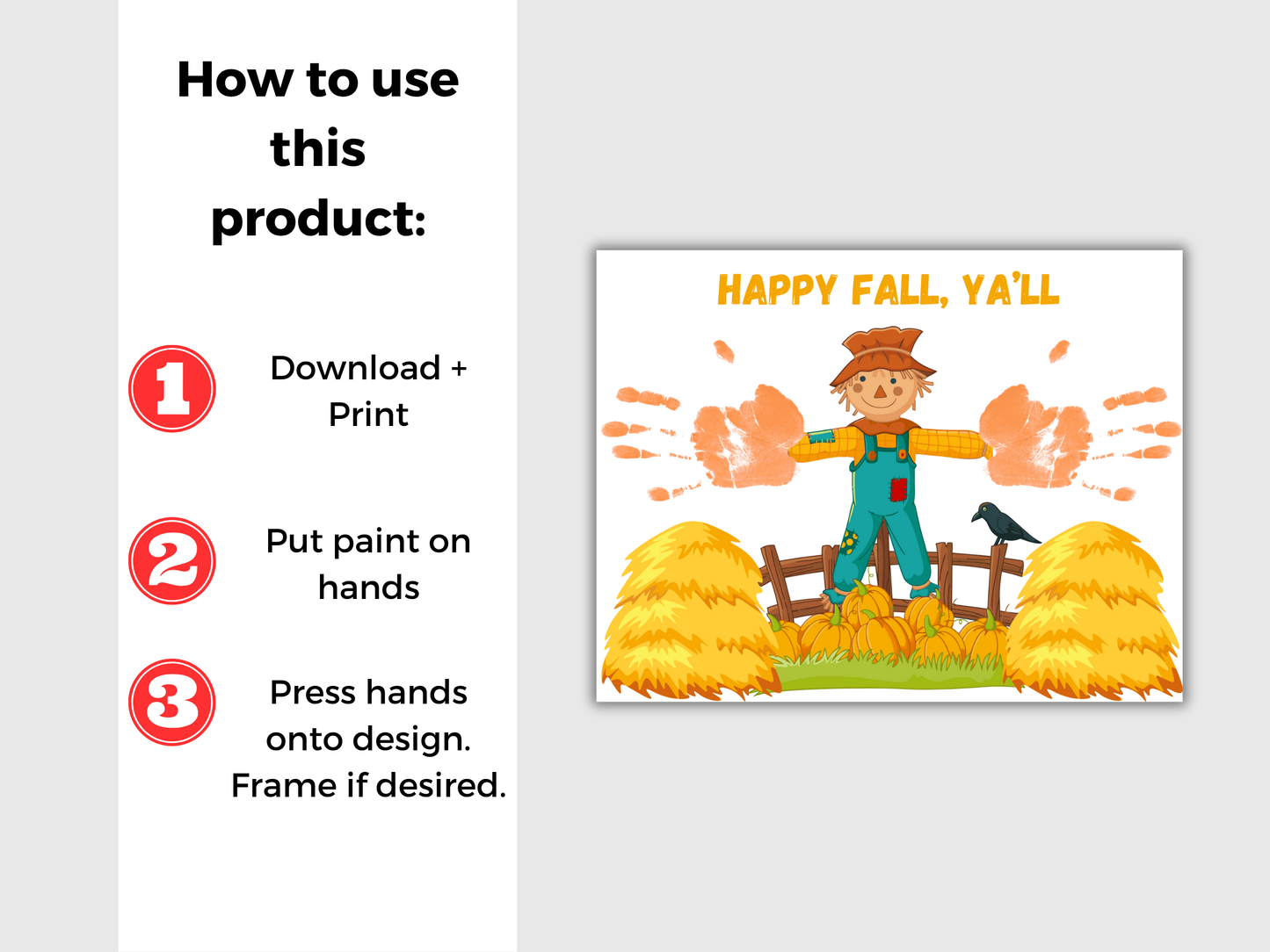 Fall Scarecrow Handprint Art