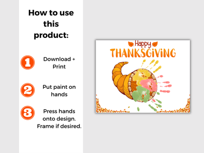 Cornucopia Thanksgiving Handprint Art