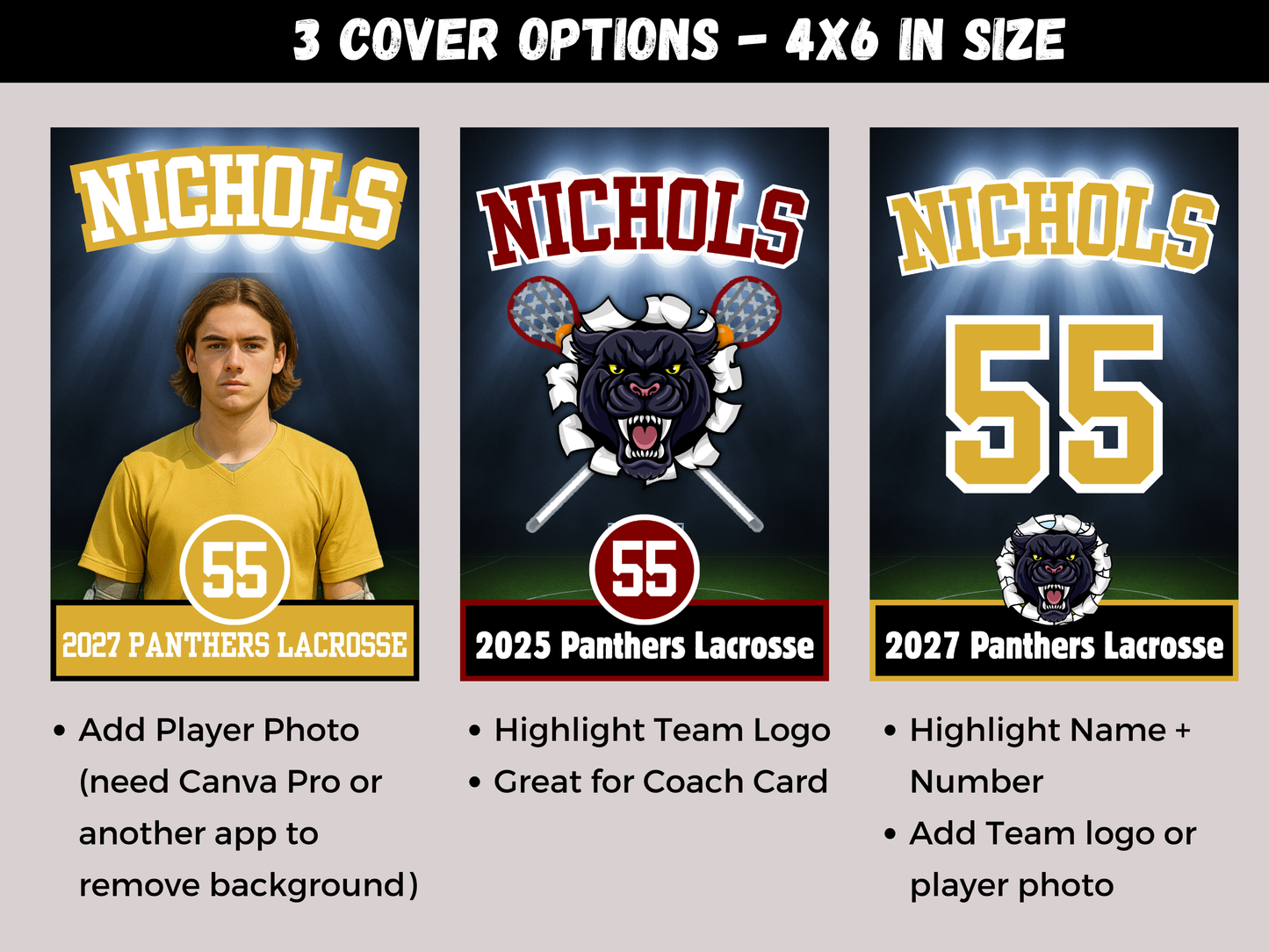 Editable Lacrosse Team Roster Lanyard Template