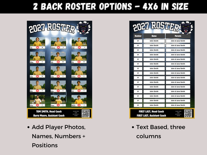 Editable Lacrosse Team Roster Lanyard Template