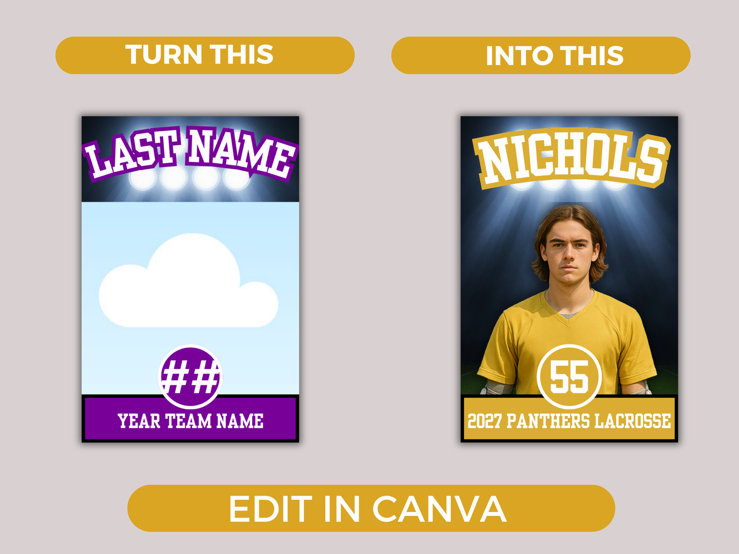 Editable Lacrosse Team Roster Lanyard Template