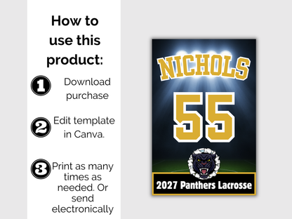 Editable Lacrosse Team Roster Lanyard Template