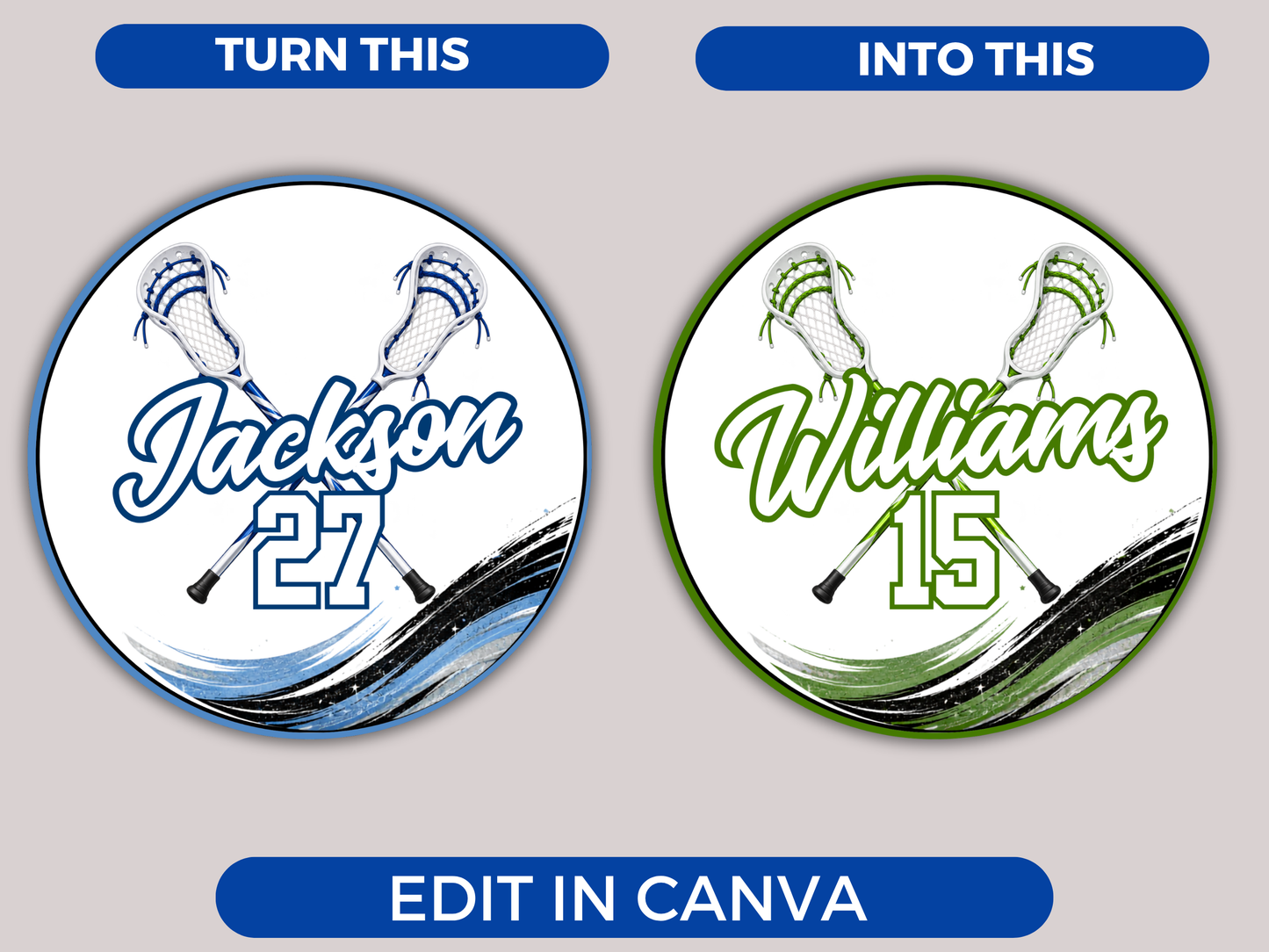 Editable Lacrosse Name Tags Template