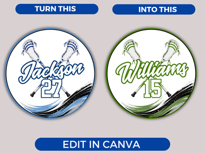 Editable Lacrosse Name Tags Template