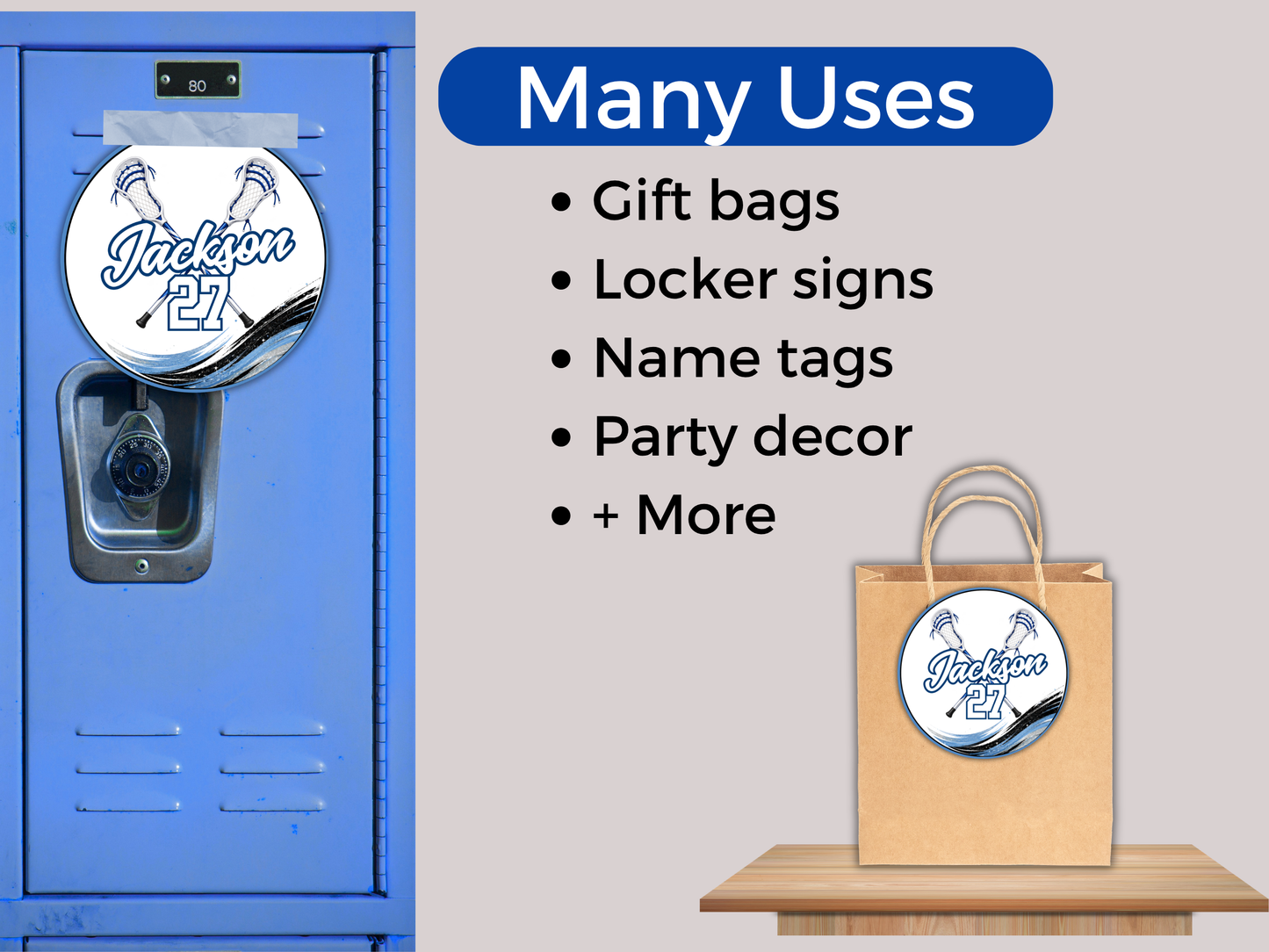 Editable Lacrosse Name Tags Template