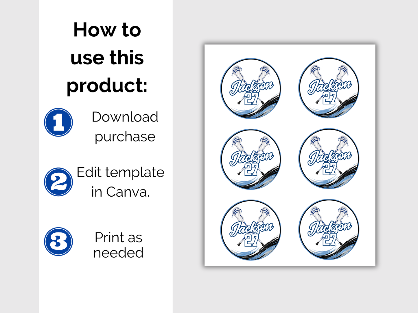 Editable Lacrosse Name Tags Template