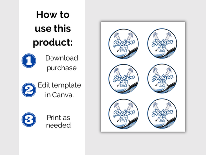 Editable Lacrosse Name Tags Template