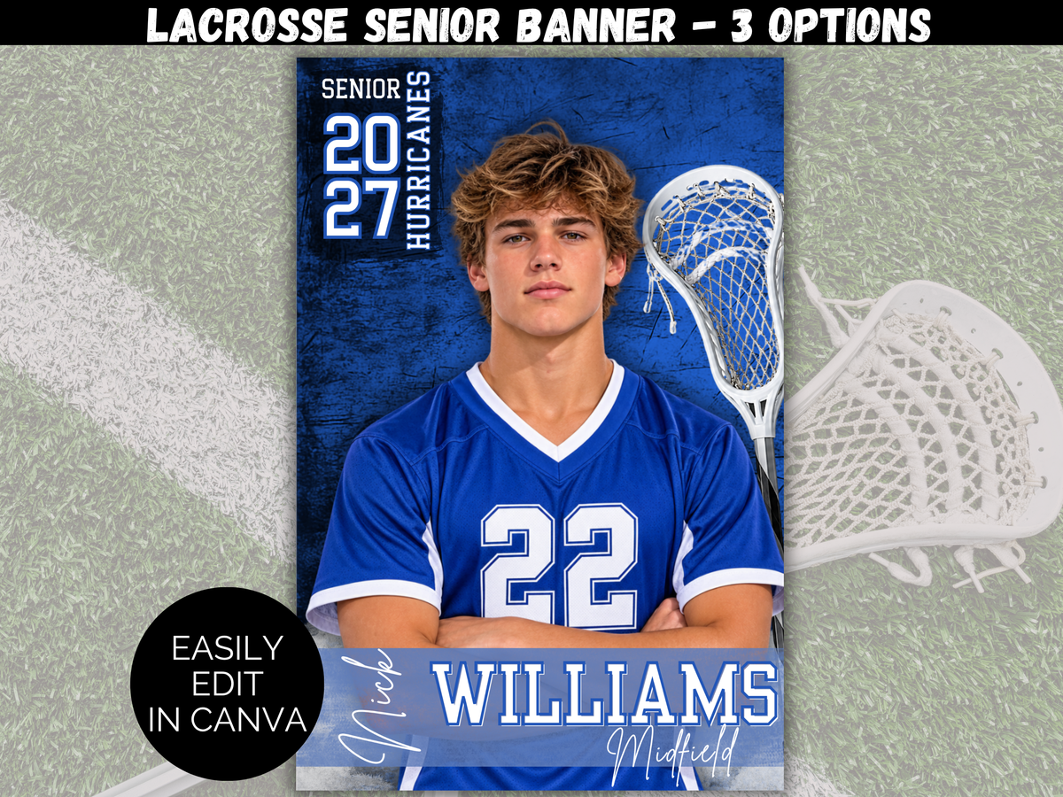 Editable Lacrosse Senior Banner Template