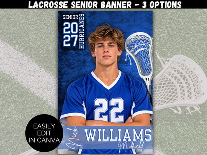 Editable Lacrosse Senior Banner Template