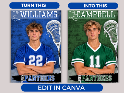 Editable Lacrosse Senior Banner Template
