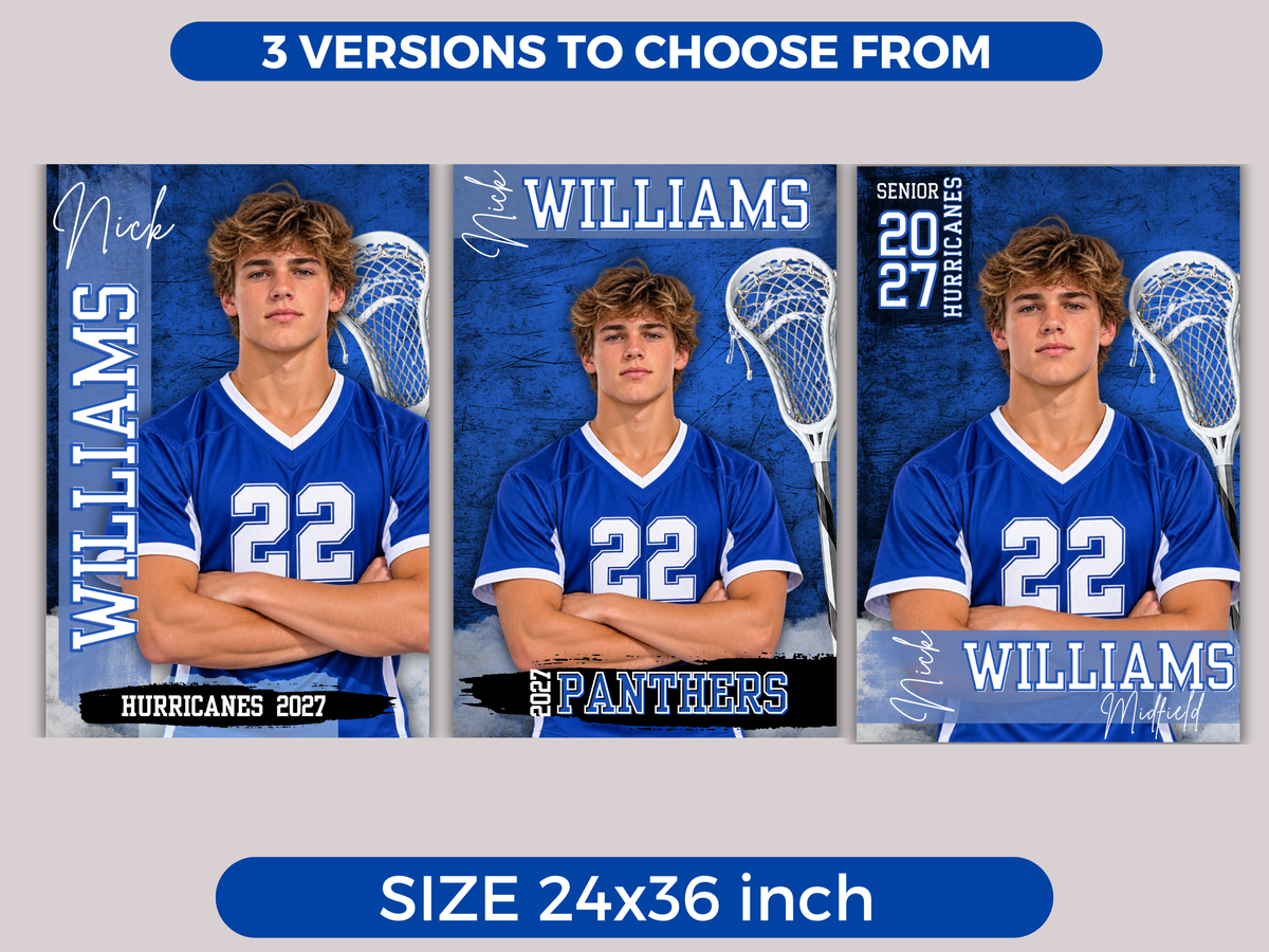 Editable Lacrosse Senior Banner Template