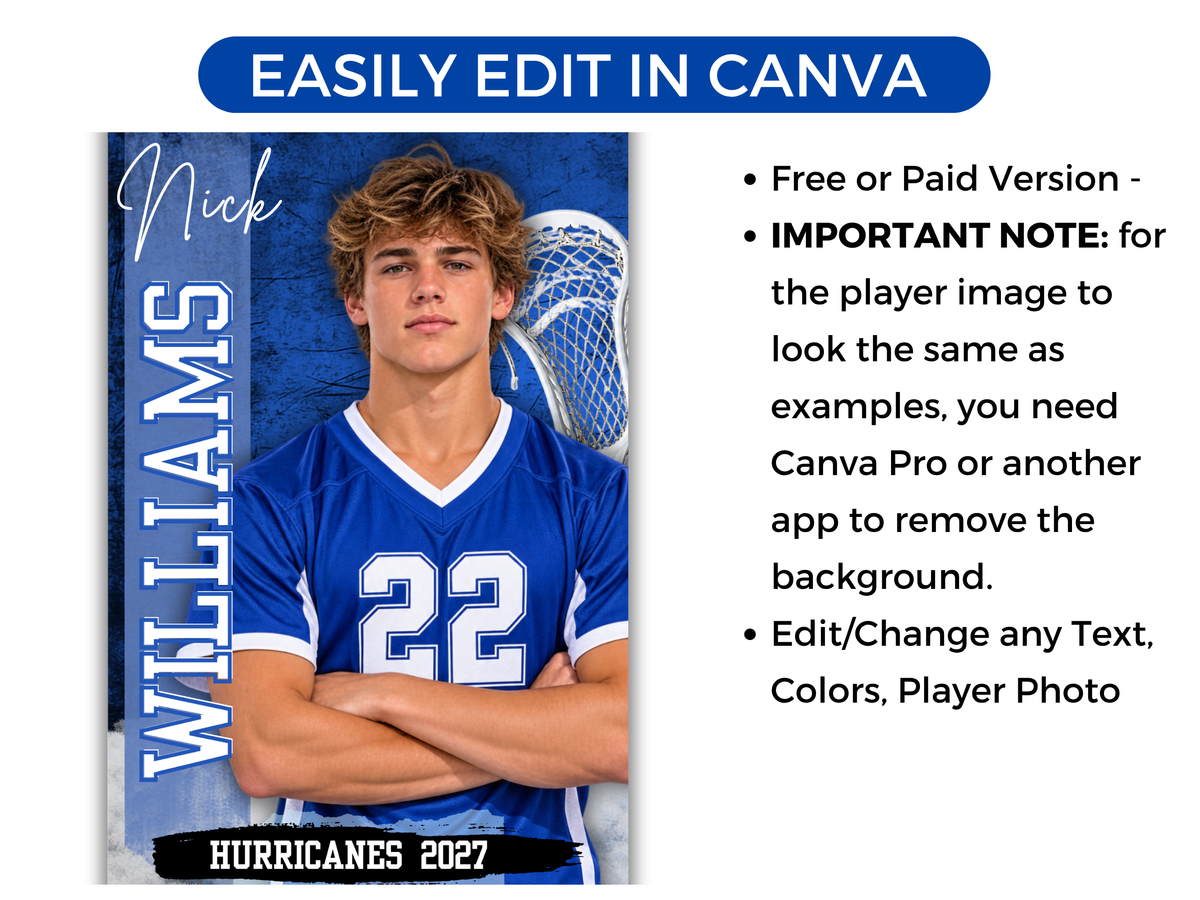 Editable Lacrosse Senior Banner Template