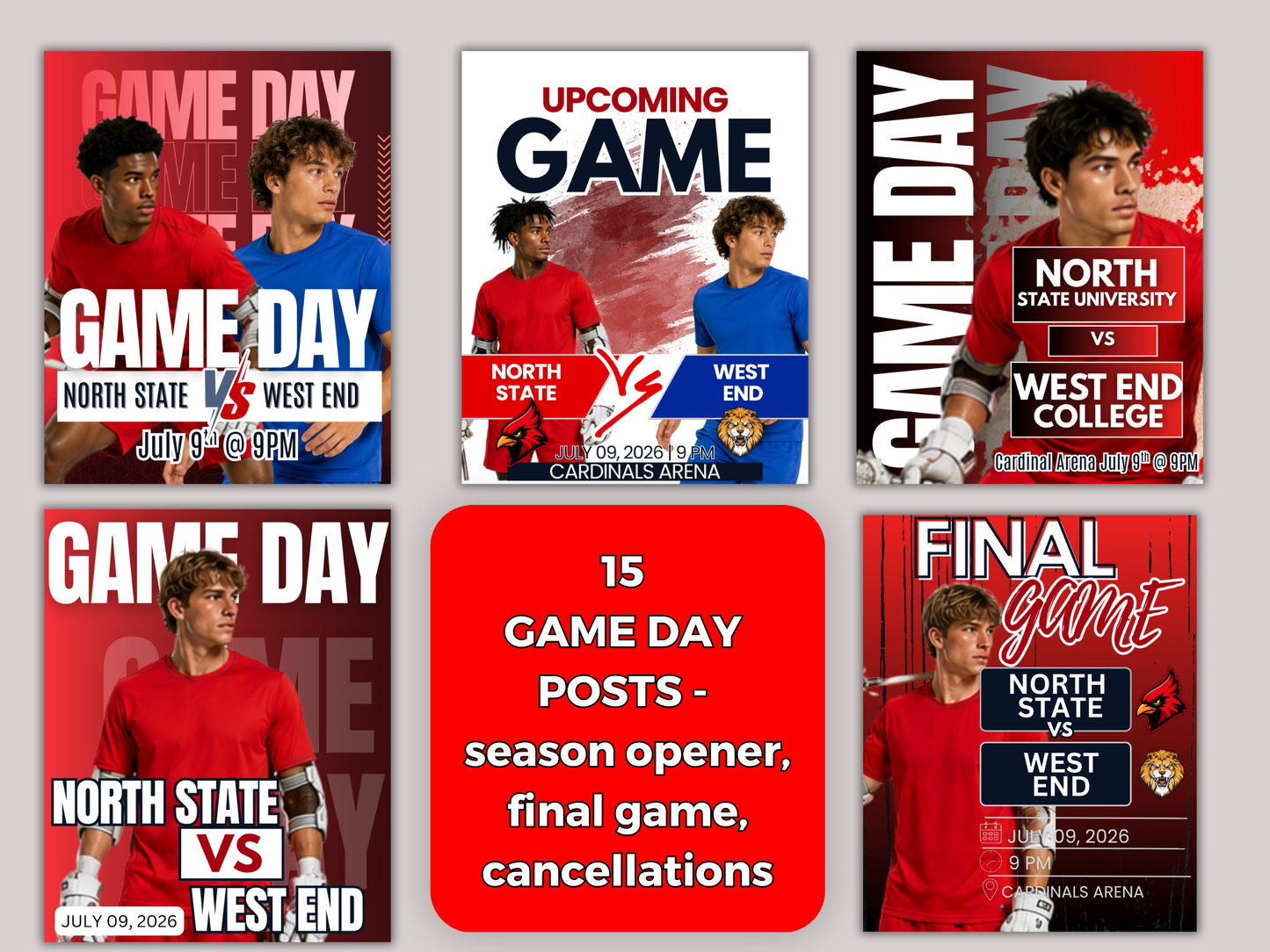 Lacrosse Social Media Templates Bundle