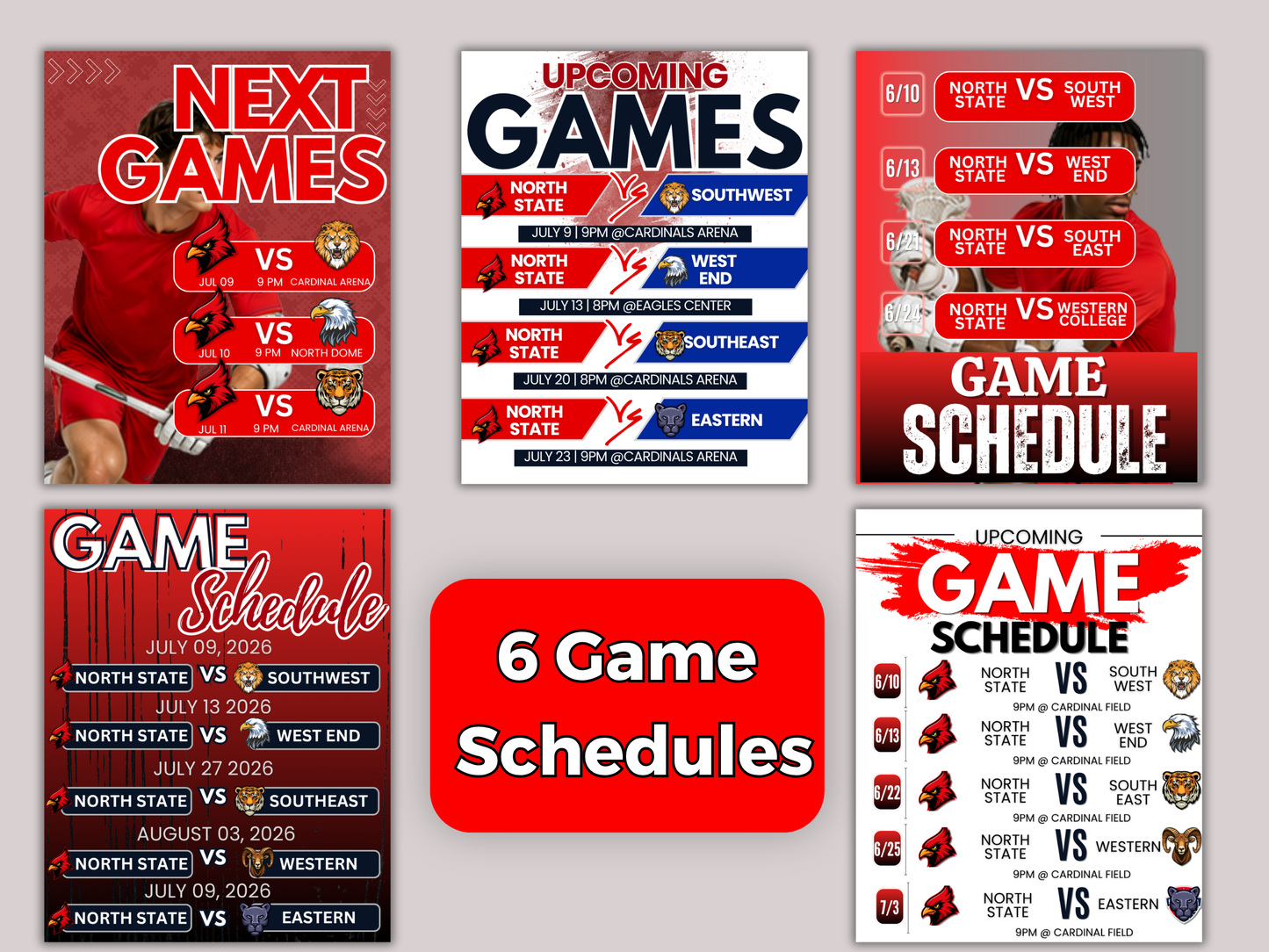 Lacrosse Social Media Templates Bundle