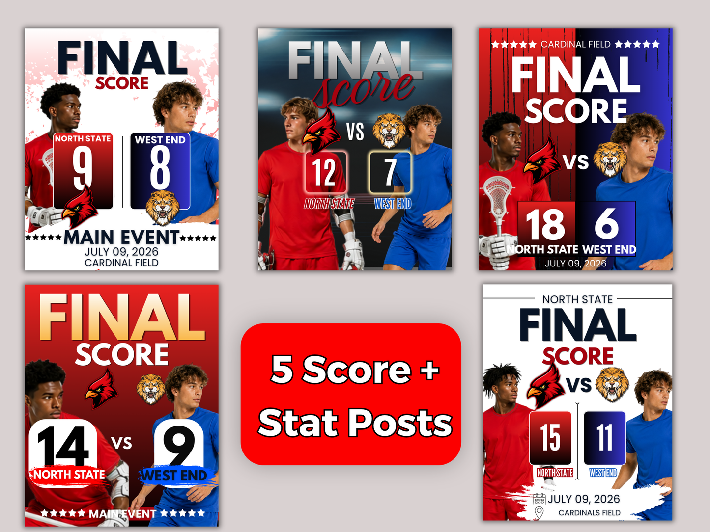Lacrosse Social Media Templates Bundle