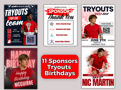 Lacrosse Social Media Templates Bundle