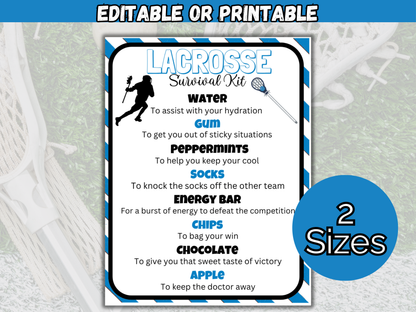 Lacrosse Survival Kit Tag