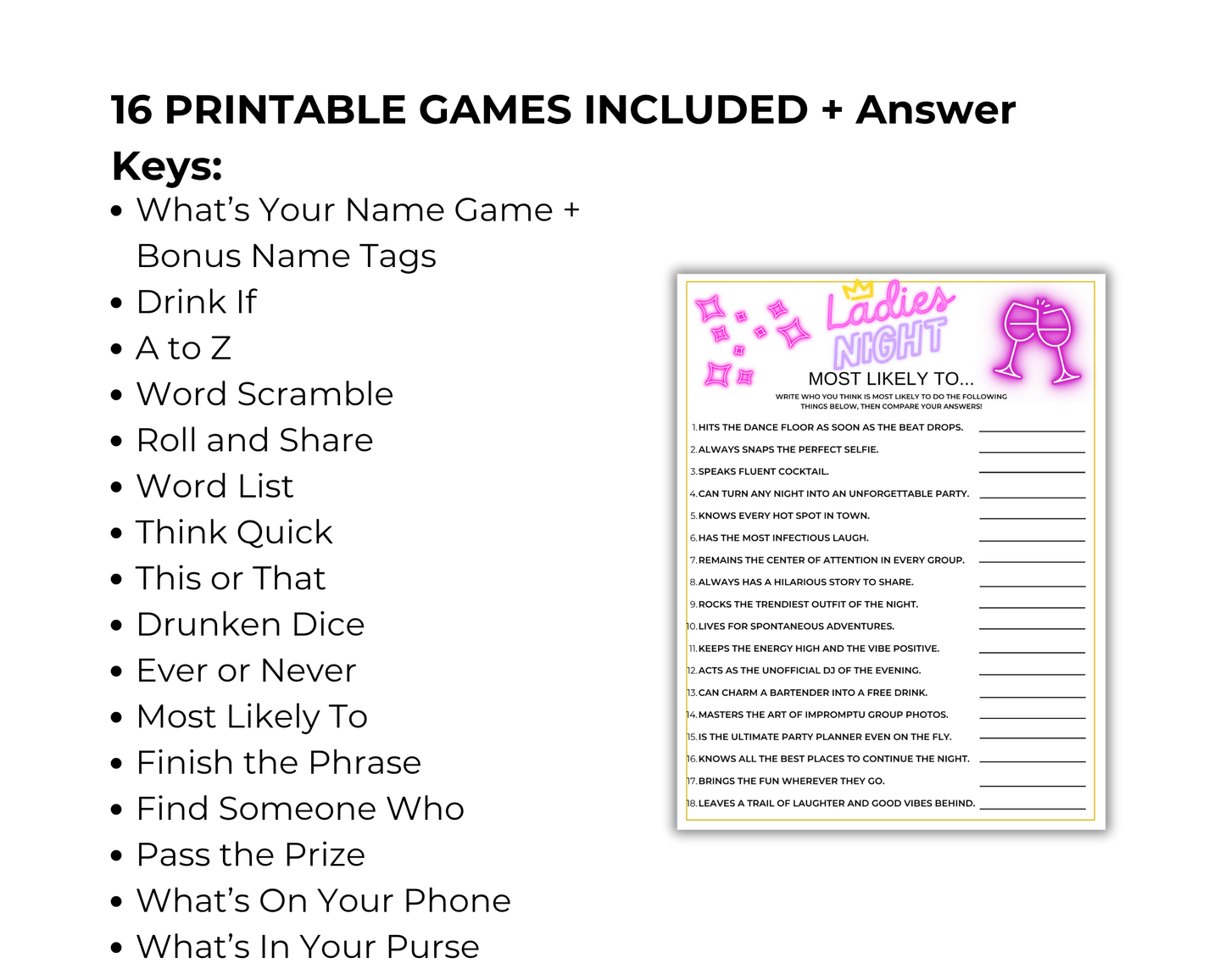 Ladies Night Game Bundle