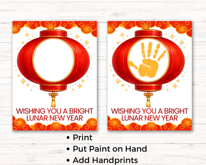 Lunar New Year Lantern Handprint Art
