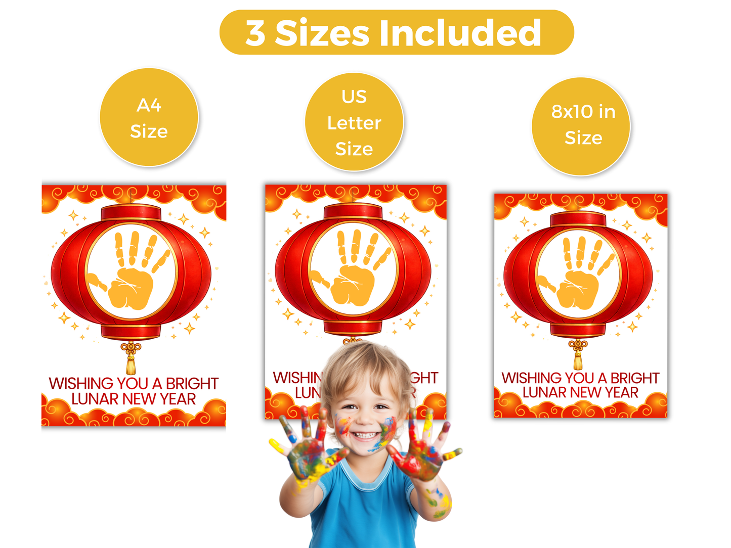 Lunar New Year Lantern Handprint Art