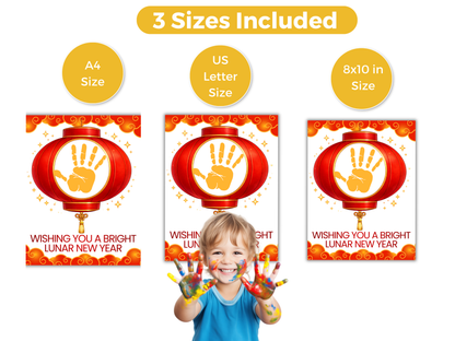 Lunar New Year Lantern Handprint Art
