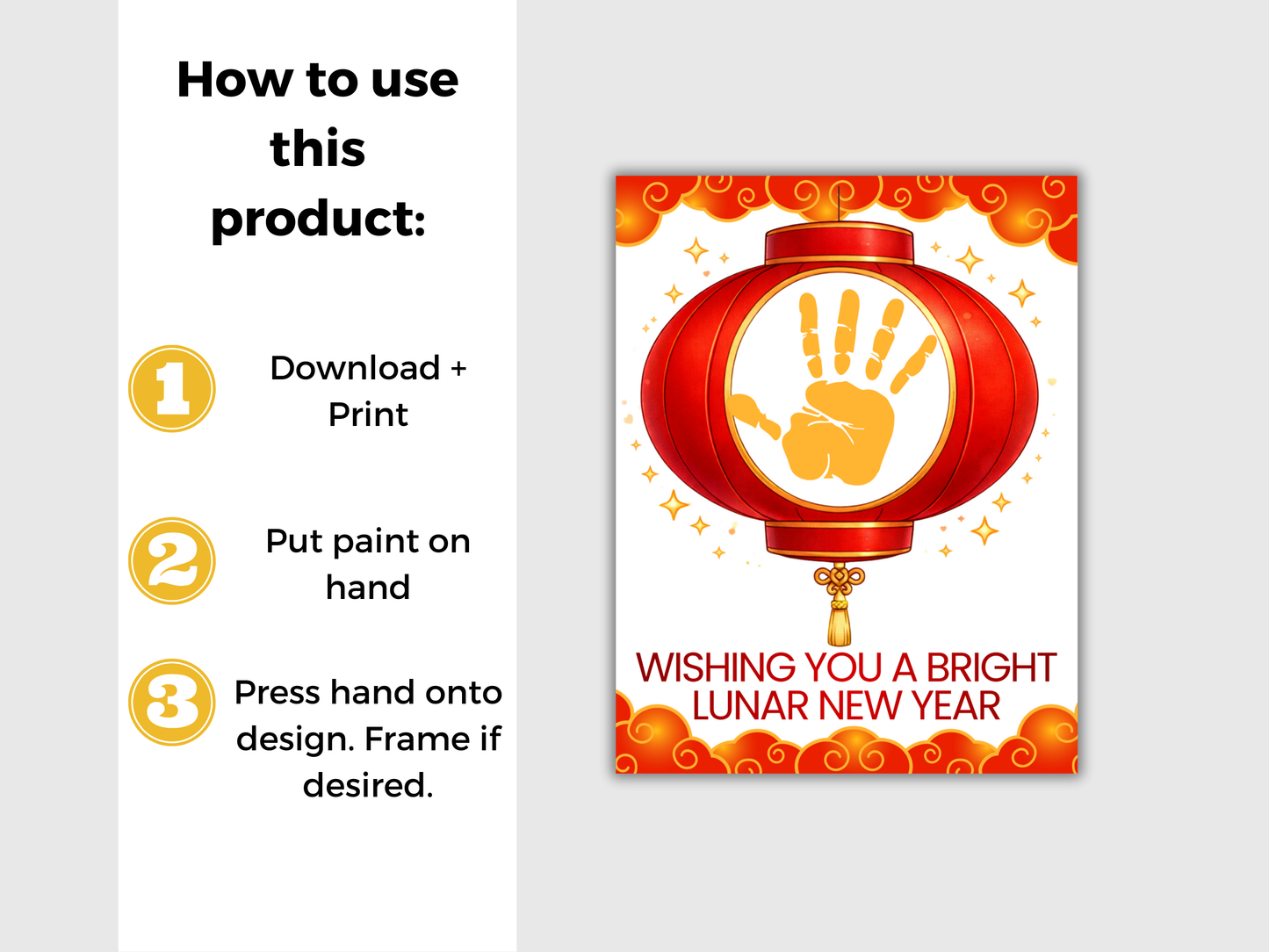 Lunar New Year Lantern Handprint Art
