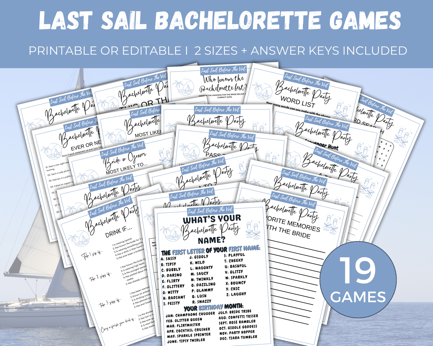 Last Sail Before the Veil Bachelorette Game Bundle