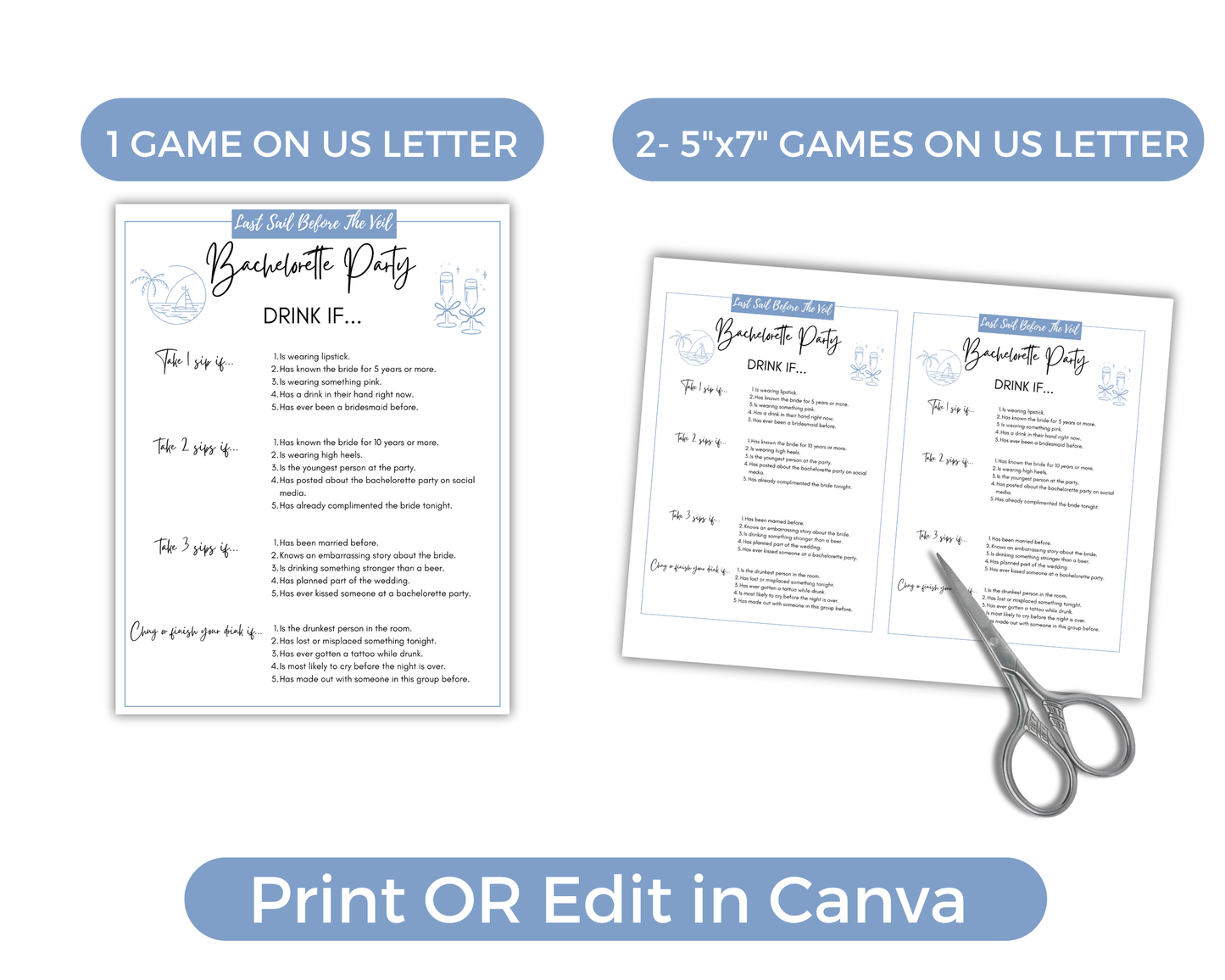 Last Sail Before the Veil Bachelorette Game Bundle