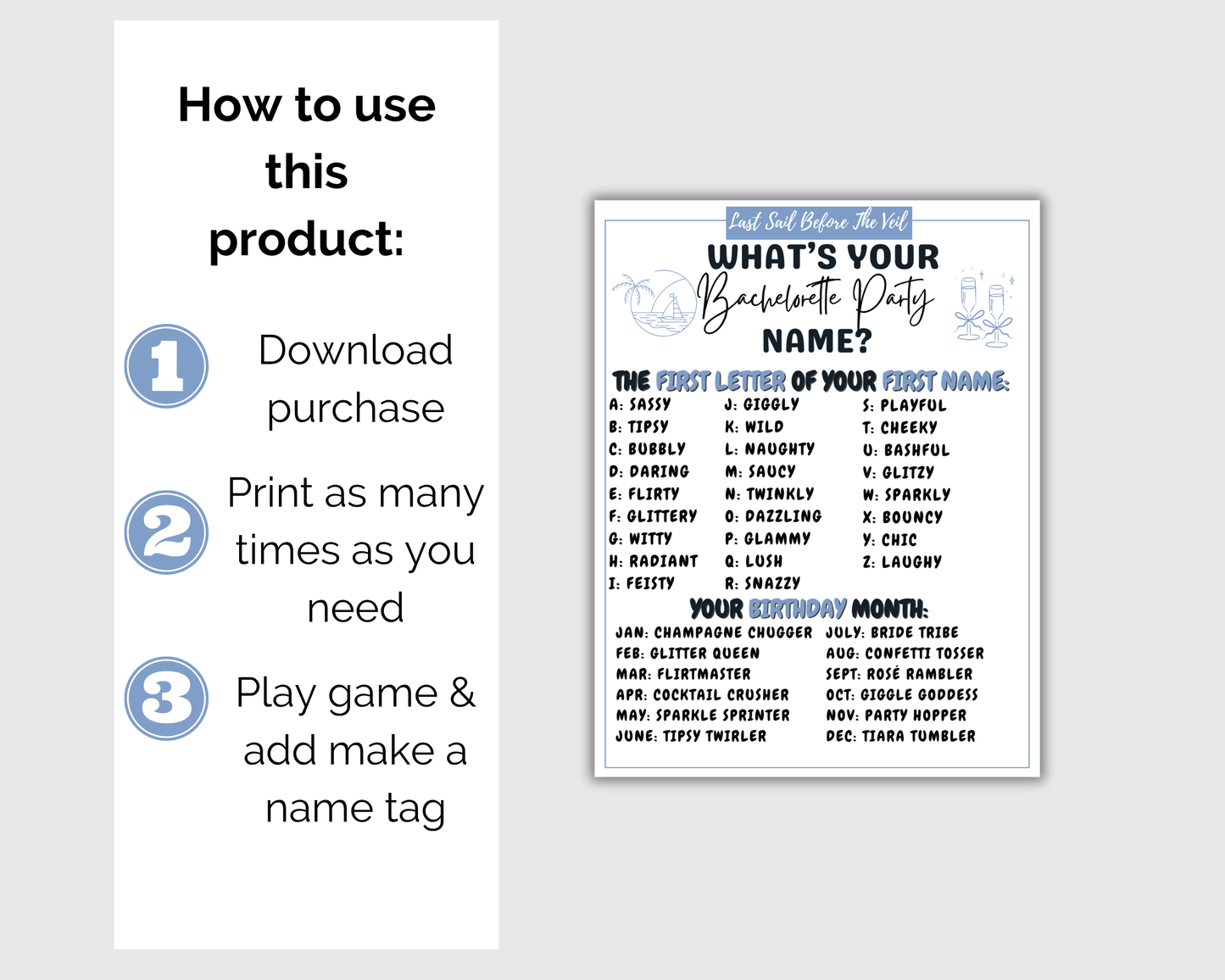 Last Sail Before the Veil Bachelorette Game Bundle