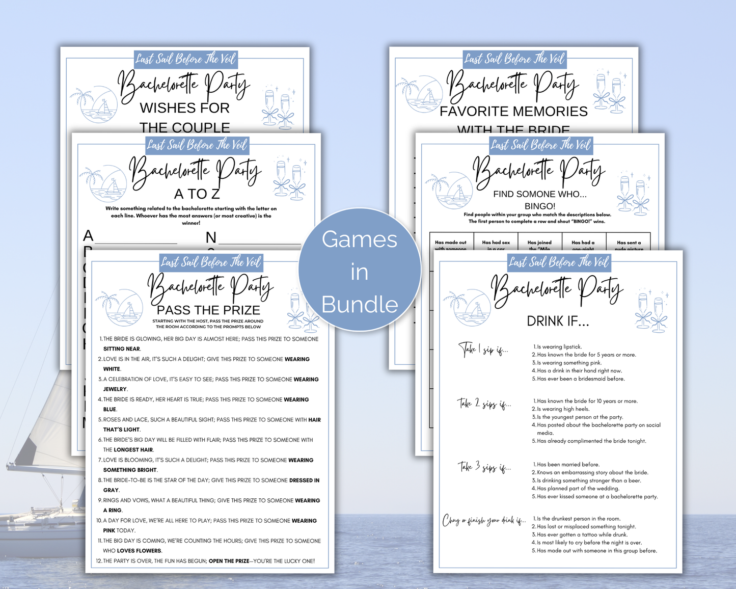 Last Sail Before the Veil Bachelorette Game Bundle