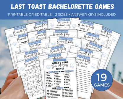 Last Toast on the Coast Bachelorette Game Bundle