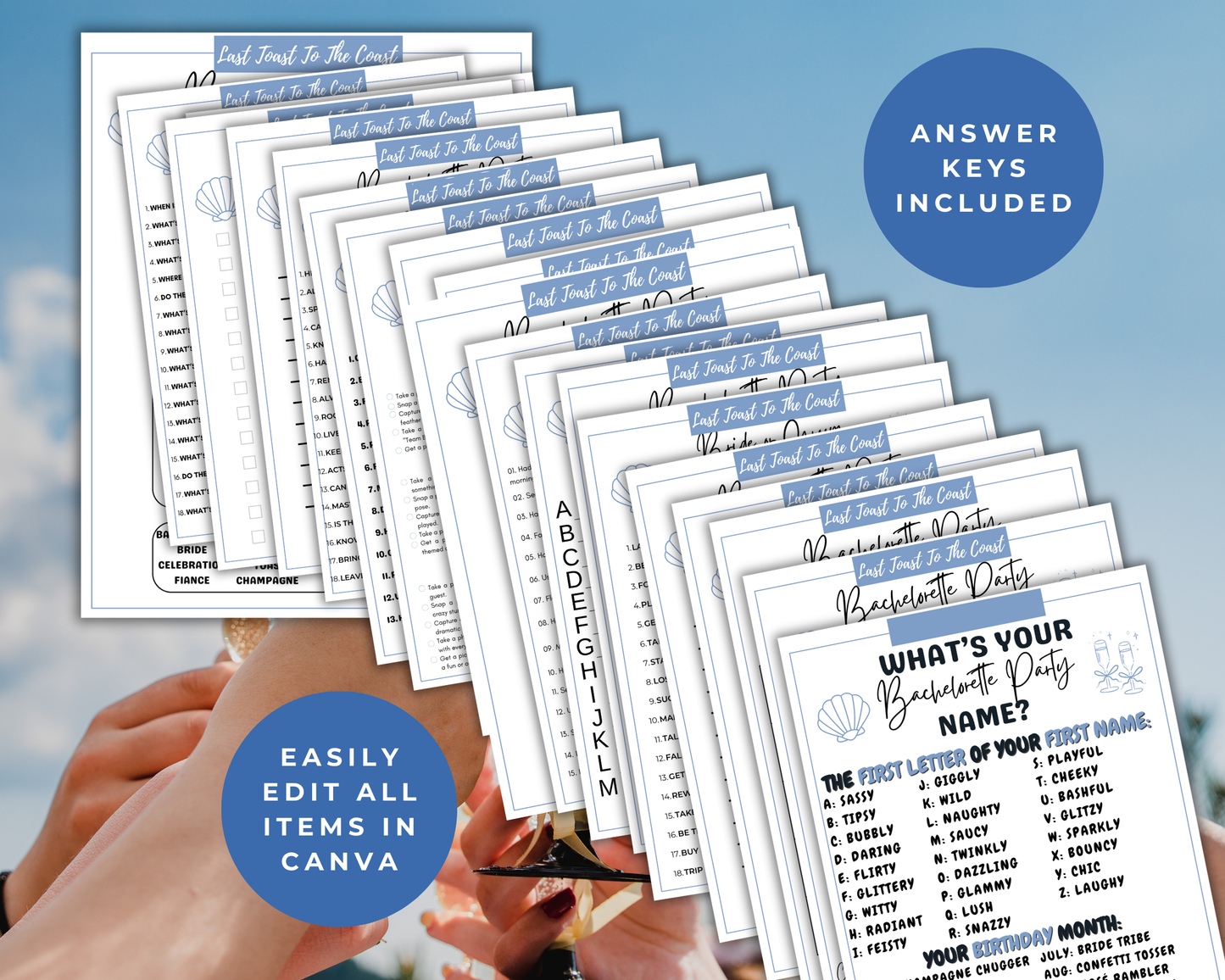 Last Toast on the Coast Bachelorette Game Bundle